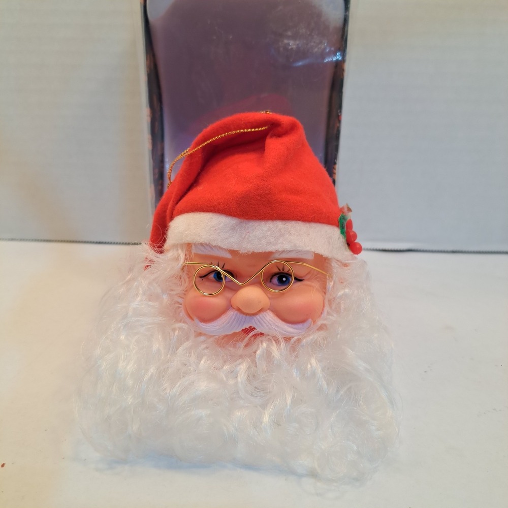 Vintage Santa Claus Head Figurine Christmas Ornament Decoration NIB!